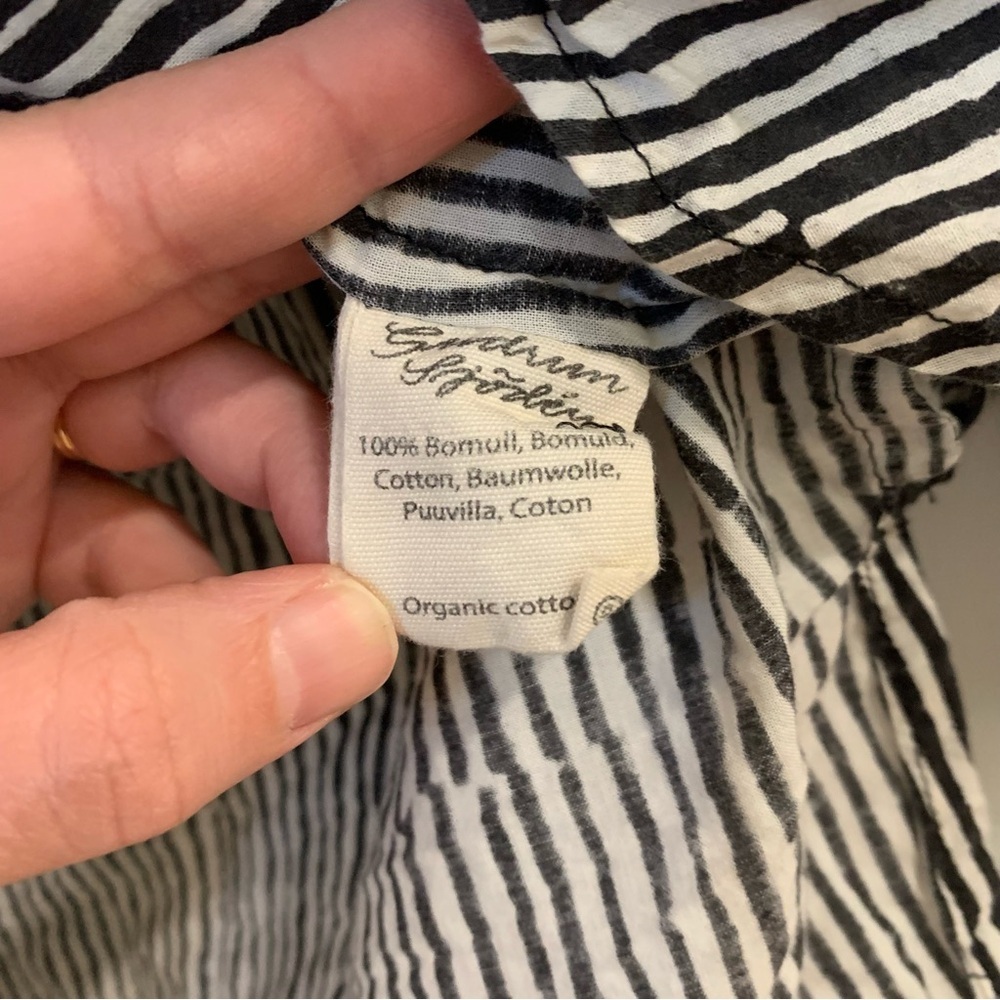 Gudrun Sjöden Striped Lightweight Tunic Lagenlook Woven Organic Cotton Sz Small - Picture 8 of 12